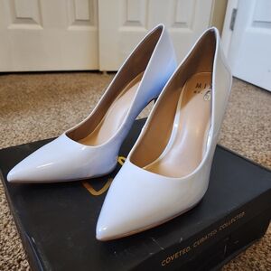 Mix No. 6 Patent Pointed Toe Stiletto Heels-Baby Blue Size 9